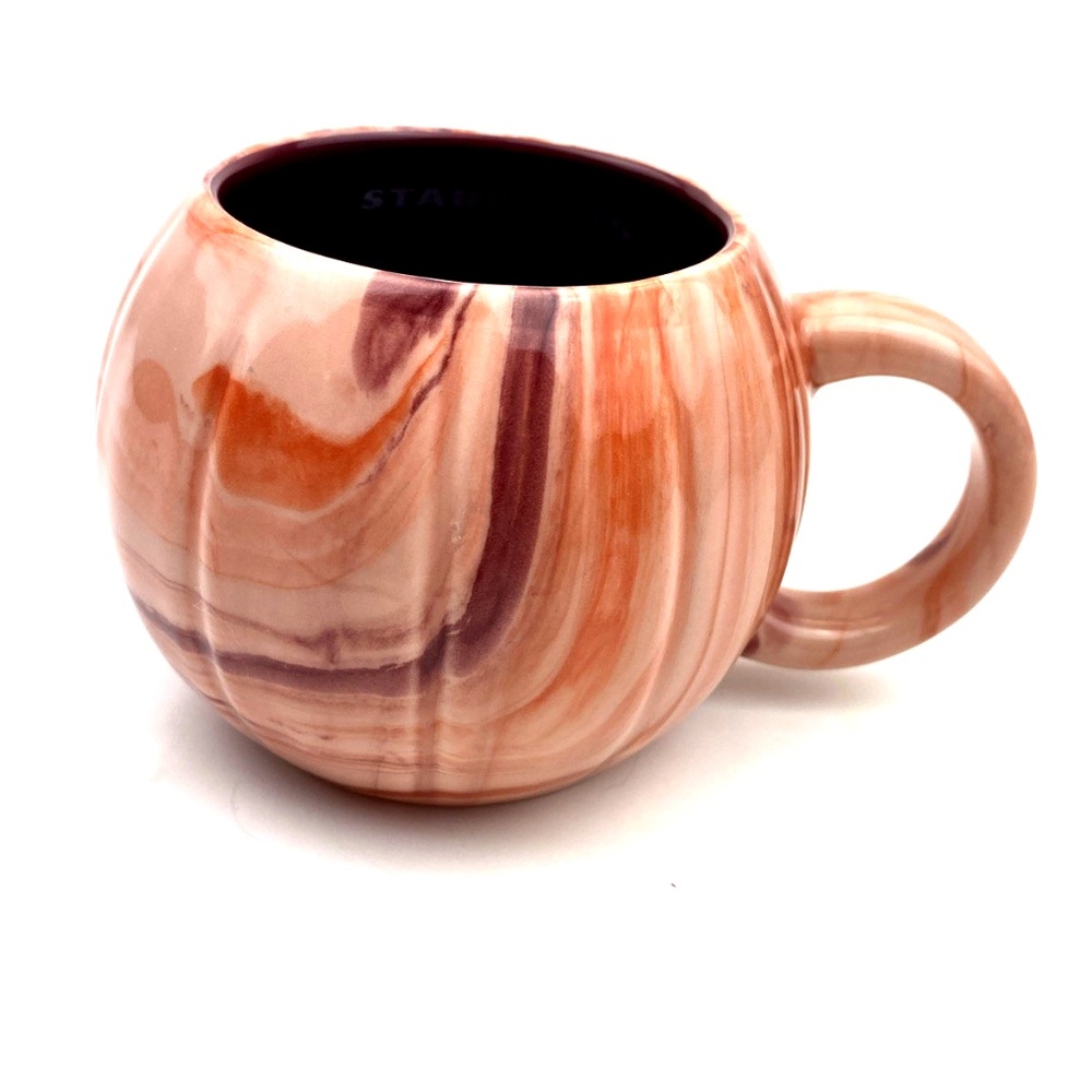 Starbucks 2025 Fall Halloween Orange Cream Marbled Pumpkin Ceramic Mug Cup 12oz